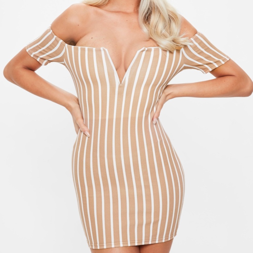 Striped Bardot Dress